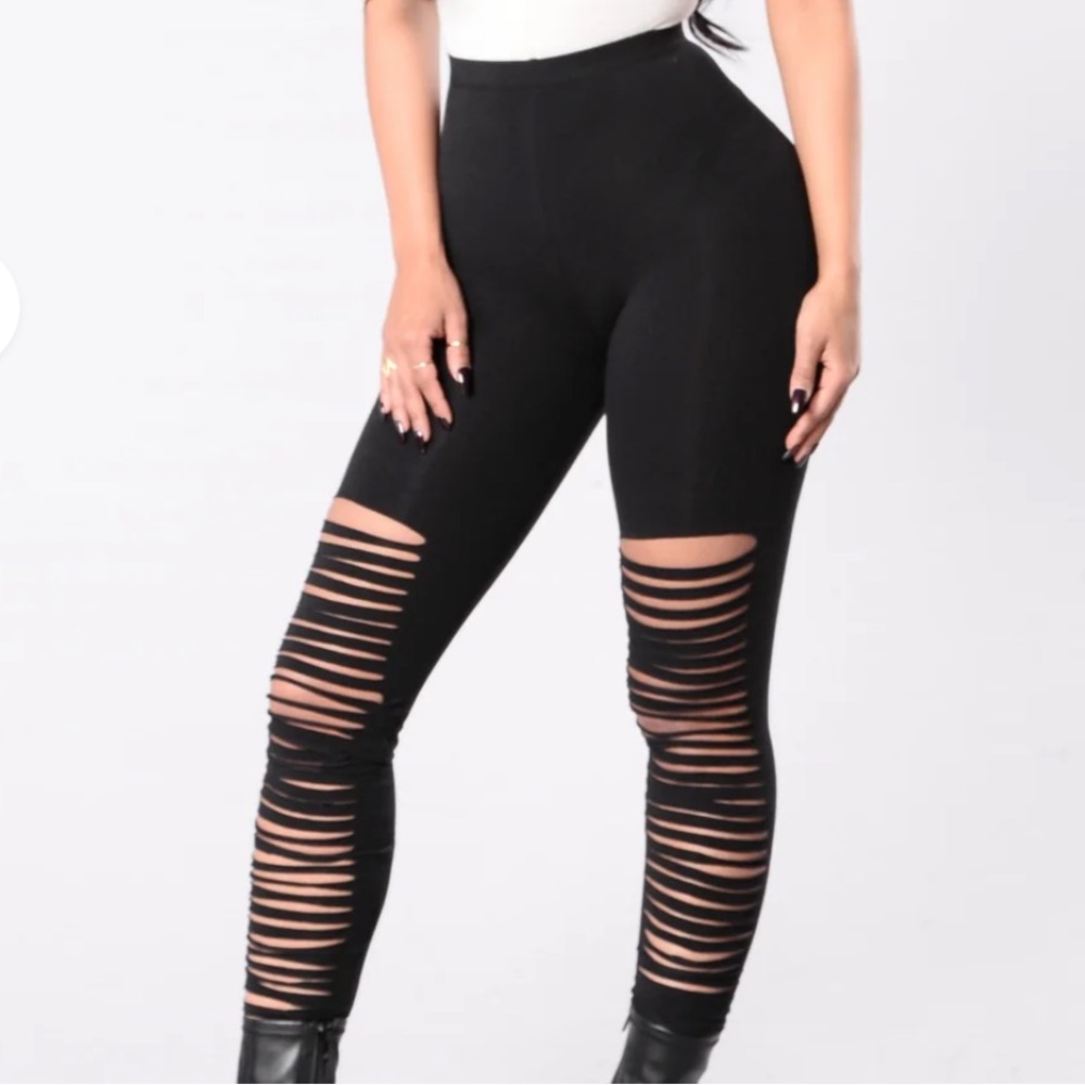 Black Ripped Leggings